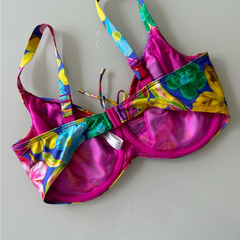 Prima Donna Multicolor Floral Bikini Top - Purple, Green, Yellow, Blue, Red - Picture 4 of 7